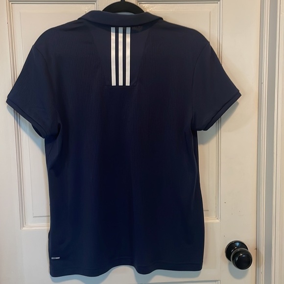 Adidas ClimaCool Womens Golf Top Polo Blue with white details size X-Large - Picture 7 of 12